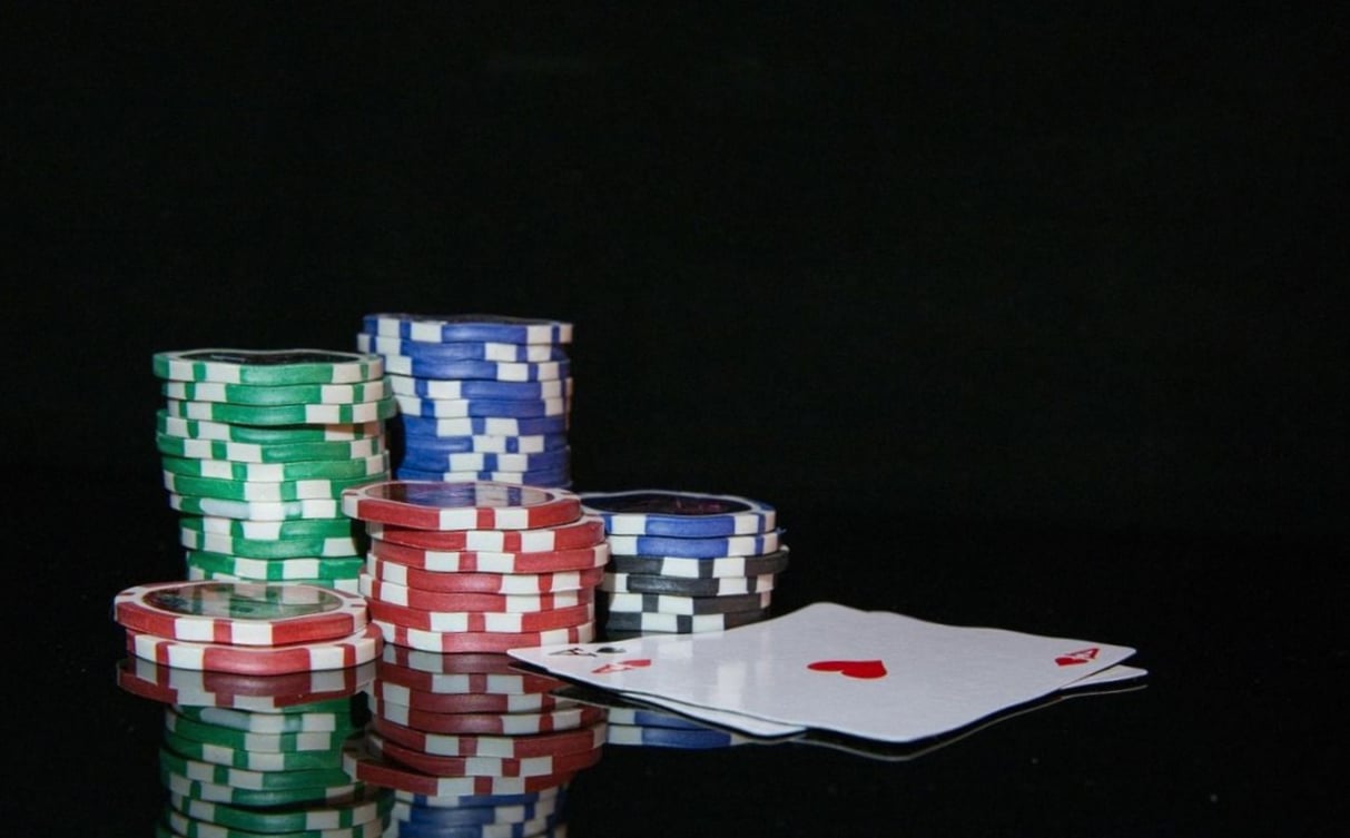 A roulette wheel on a casino table
