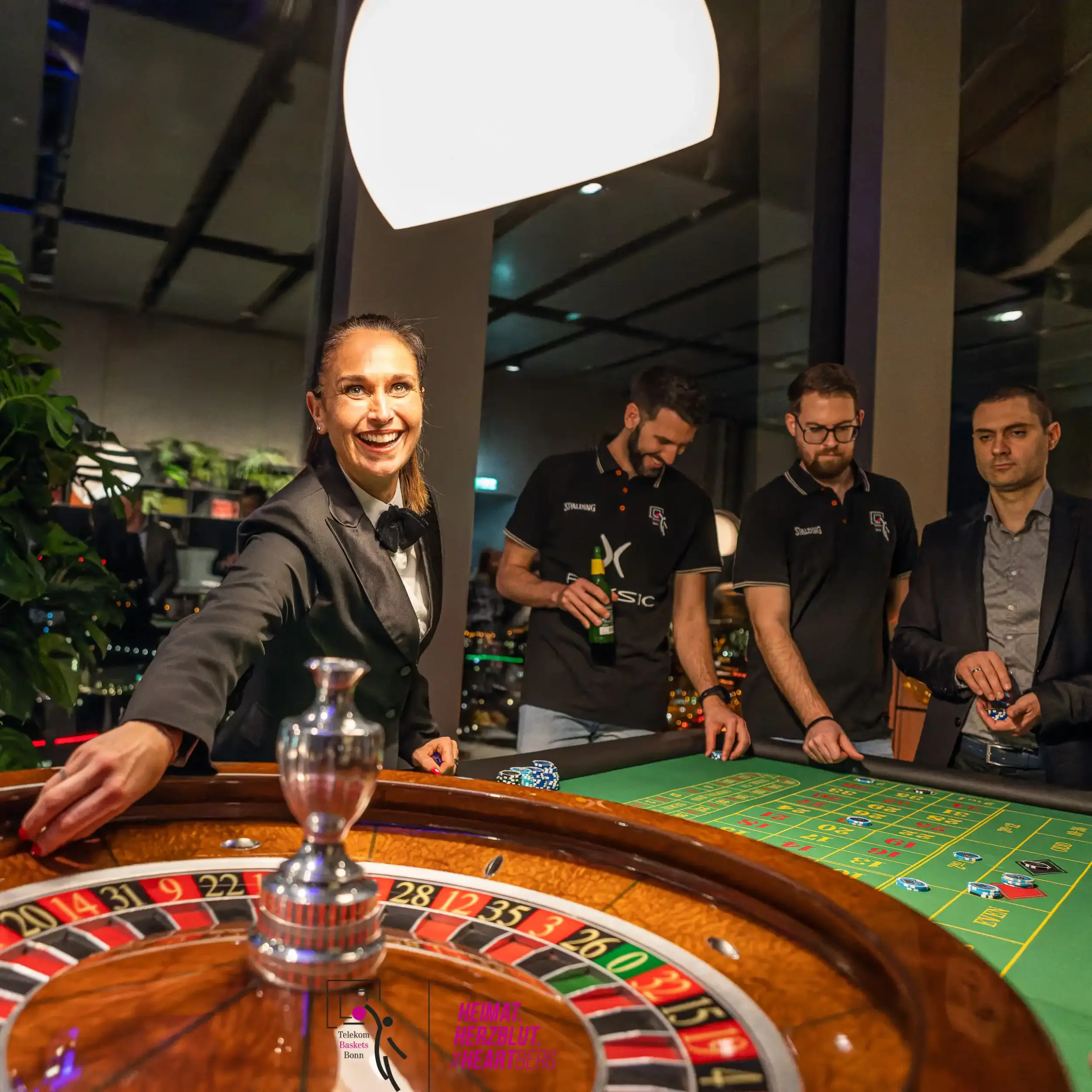 Guests enjoying a hosted game night